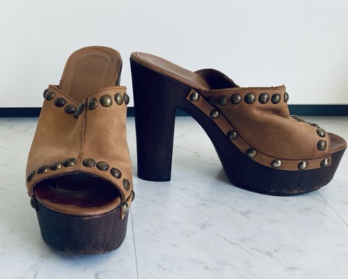 Moma leder clog metall nieten - clog, metall-nieten