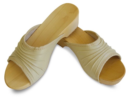 Damen holz clogs leder - holz,