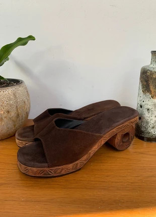 Vintage holz clogs sandalen - holz,