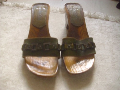 Tolle grüne holzsandalen - tolle, 38