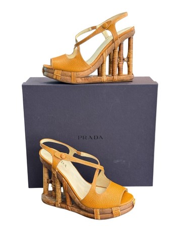 Prada sandalen wedges bamboo - wedges,
